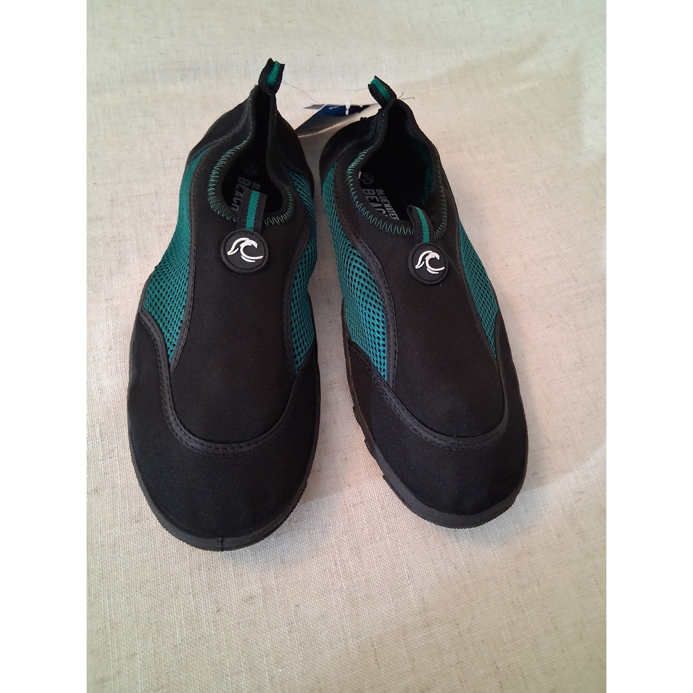 BlueWater Beach Aqua Shoe Mens 9-10 Black Green Good Water Sport BB0434 M New - Picture 8 of 8